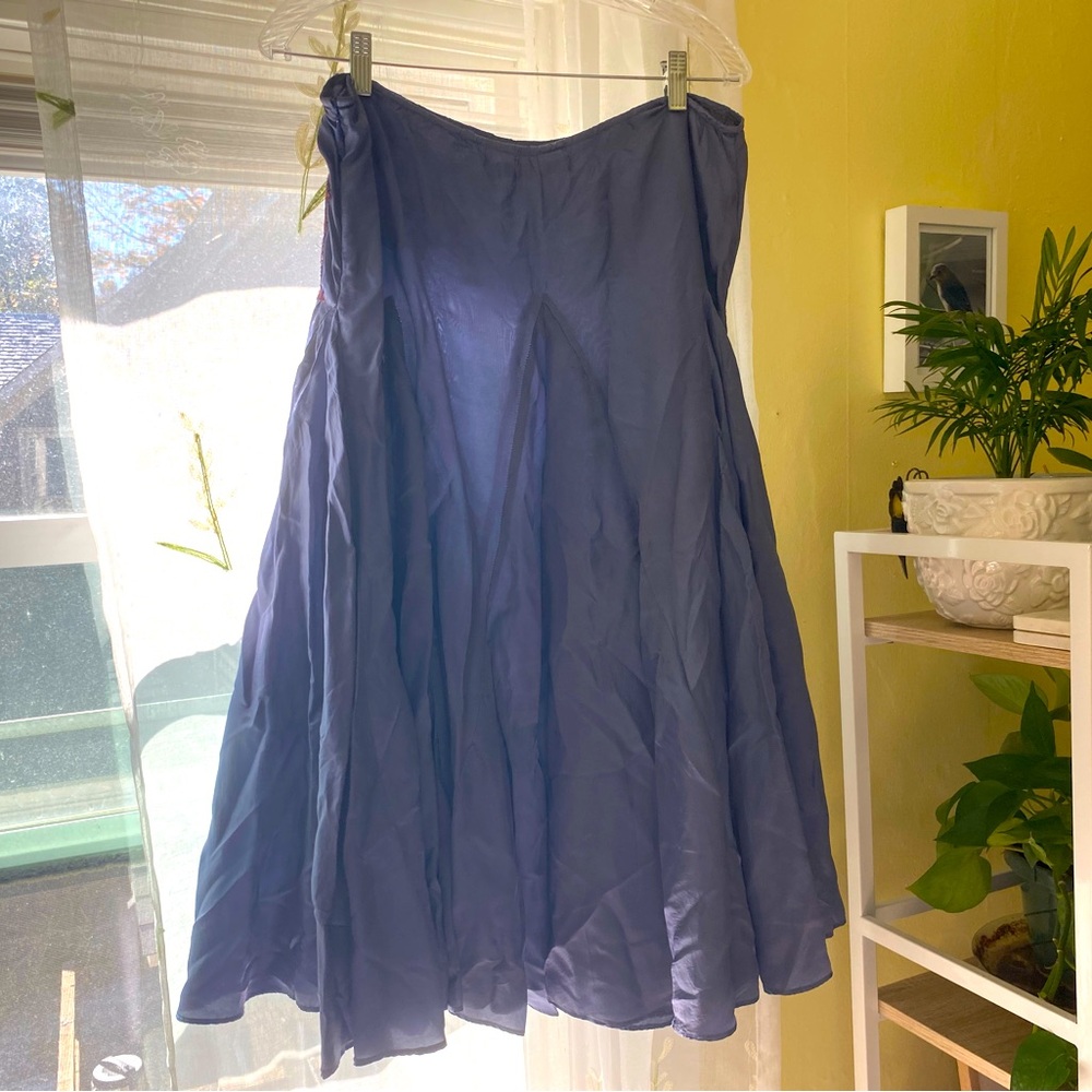 Free People | Silky Applique Midi Skirt - Picture 4 of 7